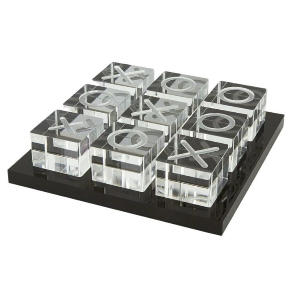 Acrylic Tic Tac Toe Set with Black Base